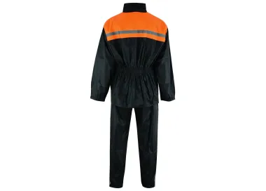 Ensemble tenue de pluie noire et orange