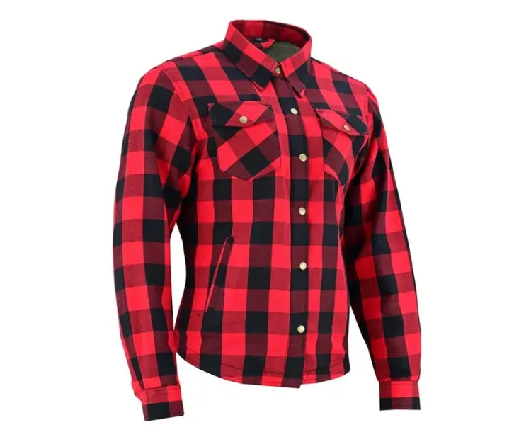 Chemise femme rouge avec protections