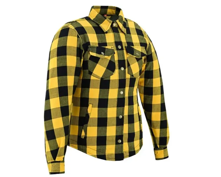 Chemise femme jaune avec protections
