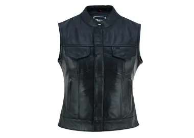 Gilet  femme cuir biker Anarchy