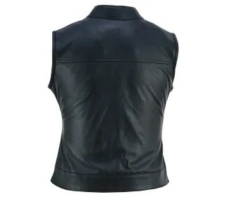Gilet  femme cuir biker Anarchy