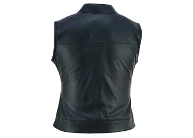 Gilet  femme cuir biker Anarchy